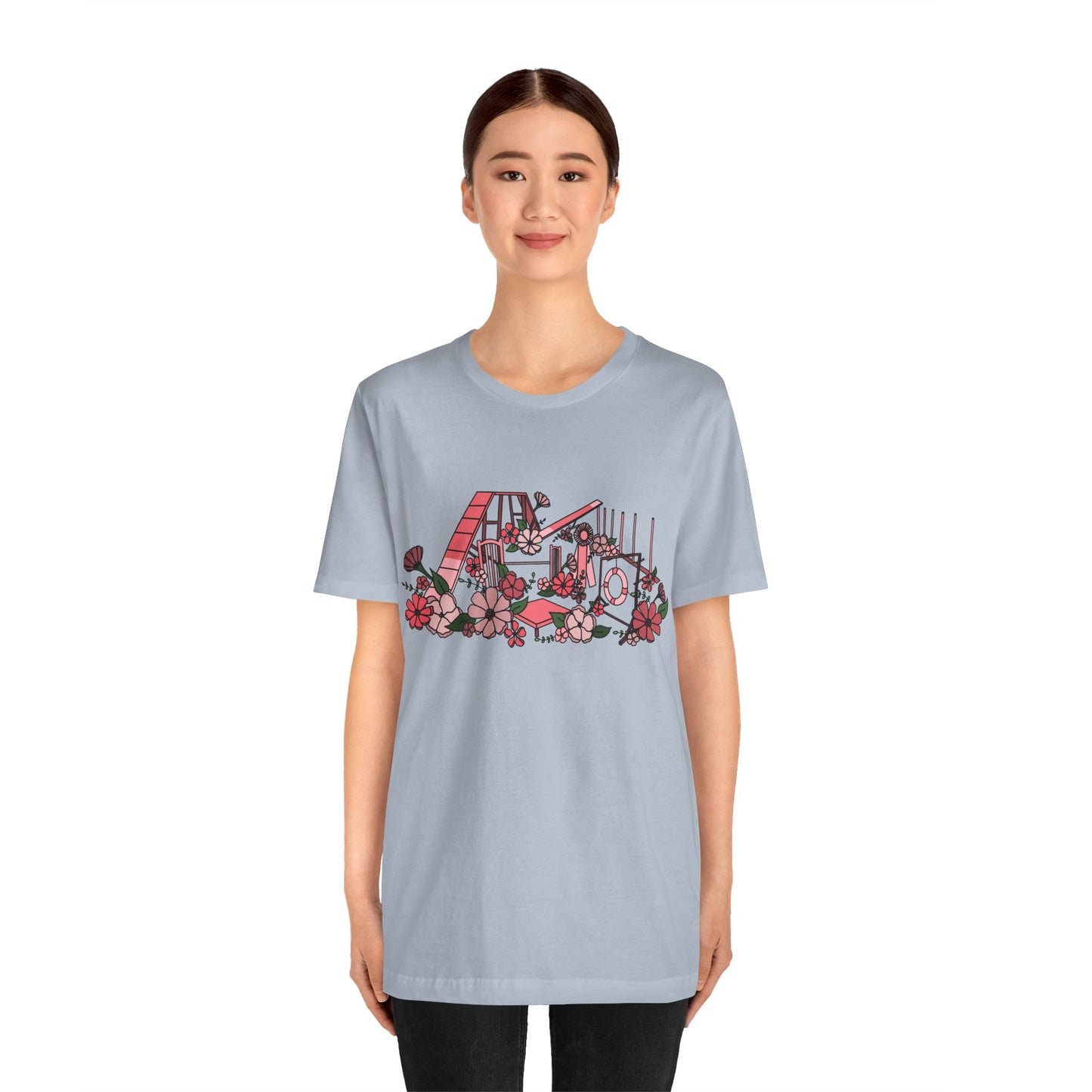 Dog Agility Floral Equipment Print Bella + Canvas Short Sleeve Tee