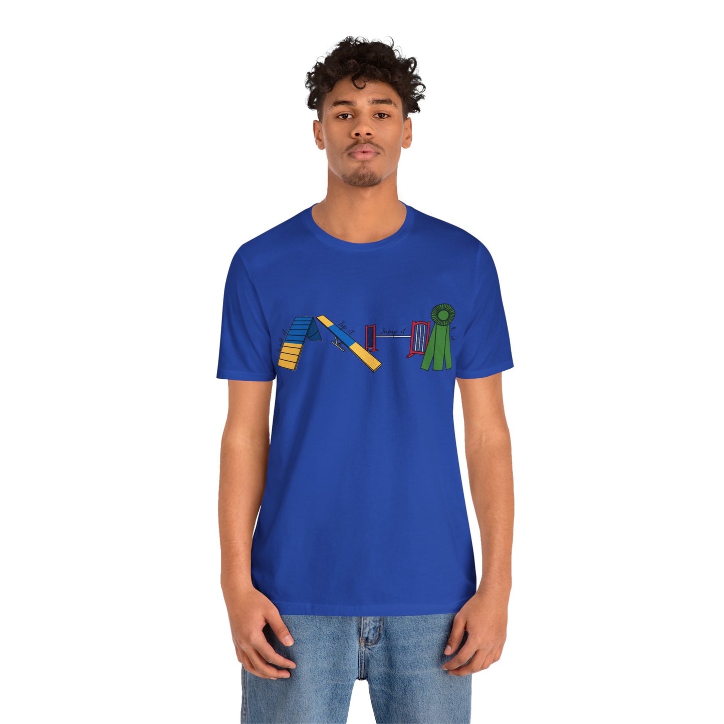 Dog Agility Day - Walk it, Tip it, Jump it, Q it - Print Bella + Canvas Short Sleeve Tee