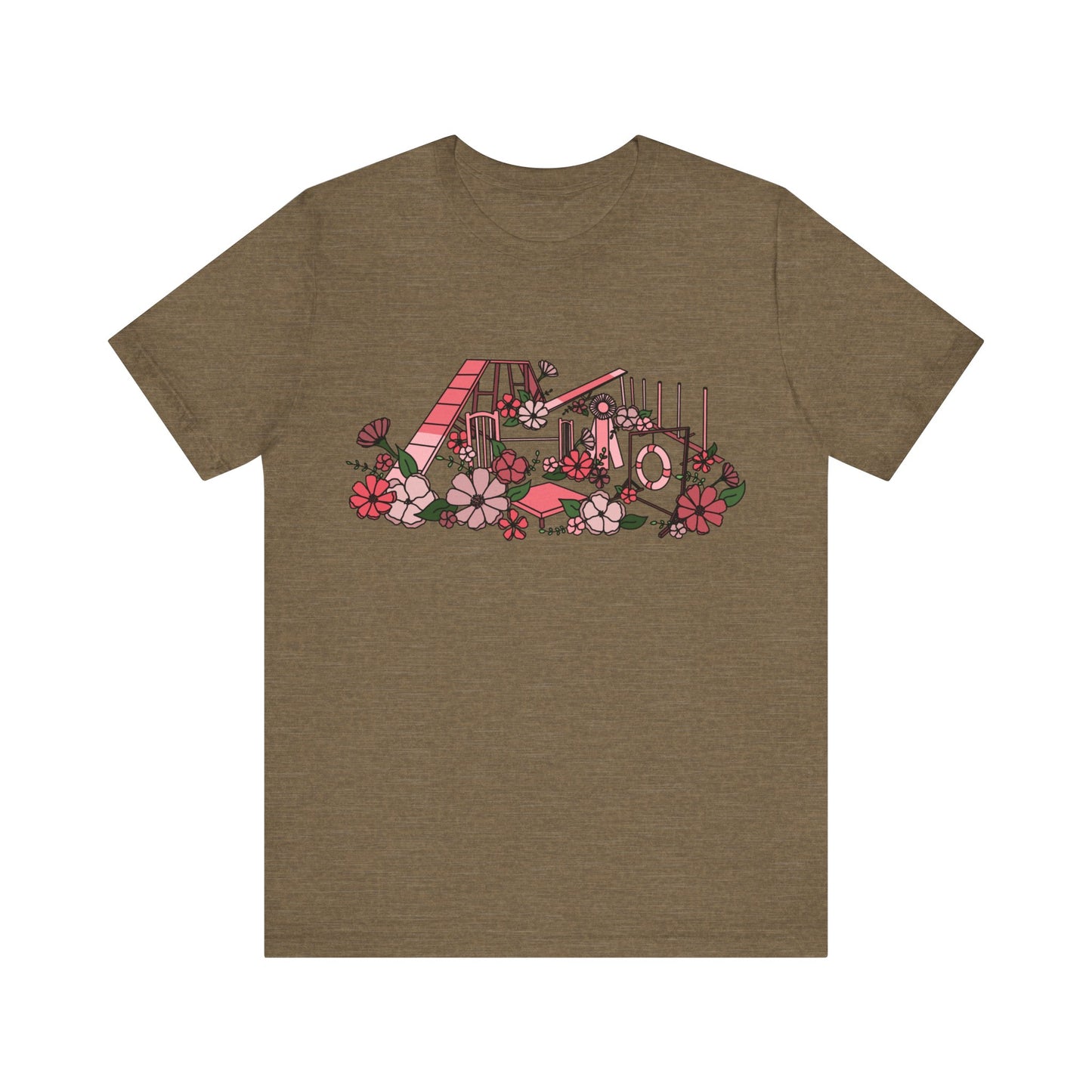 Dog Agility Floral Equipment Print Bella + Canvas Short Sleeve Tee