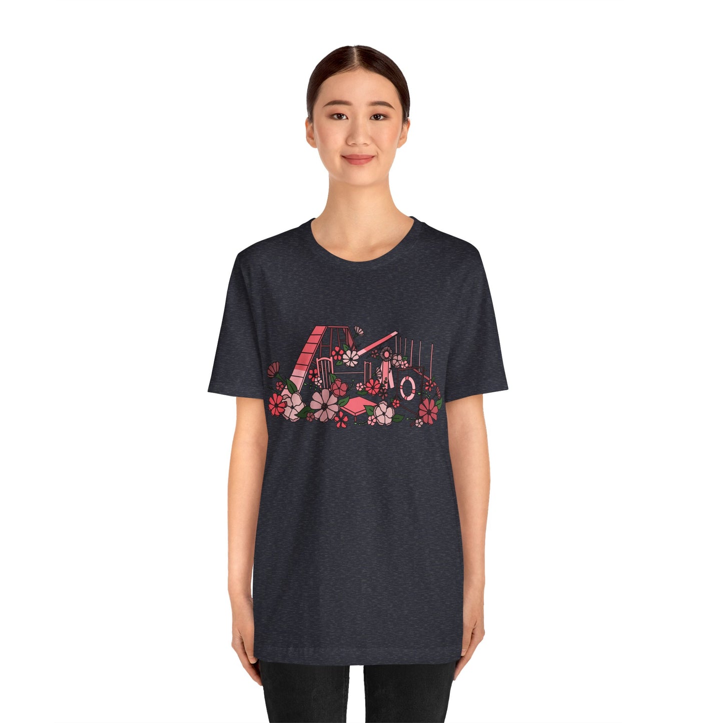 Dog Agility Floral Equipment Print Bella + Canvas Short Sleeve Tee