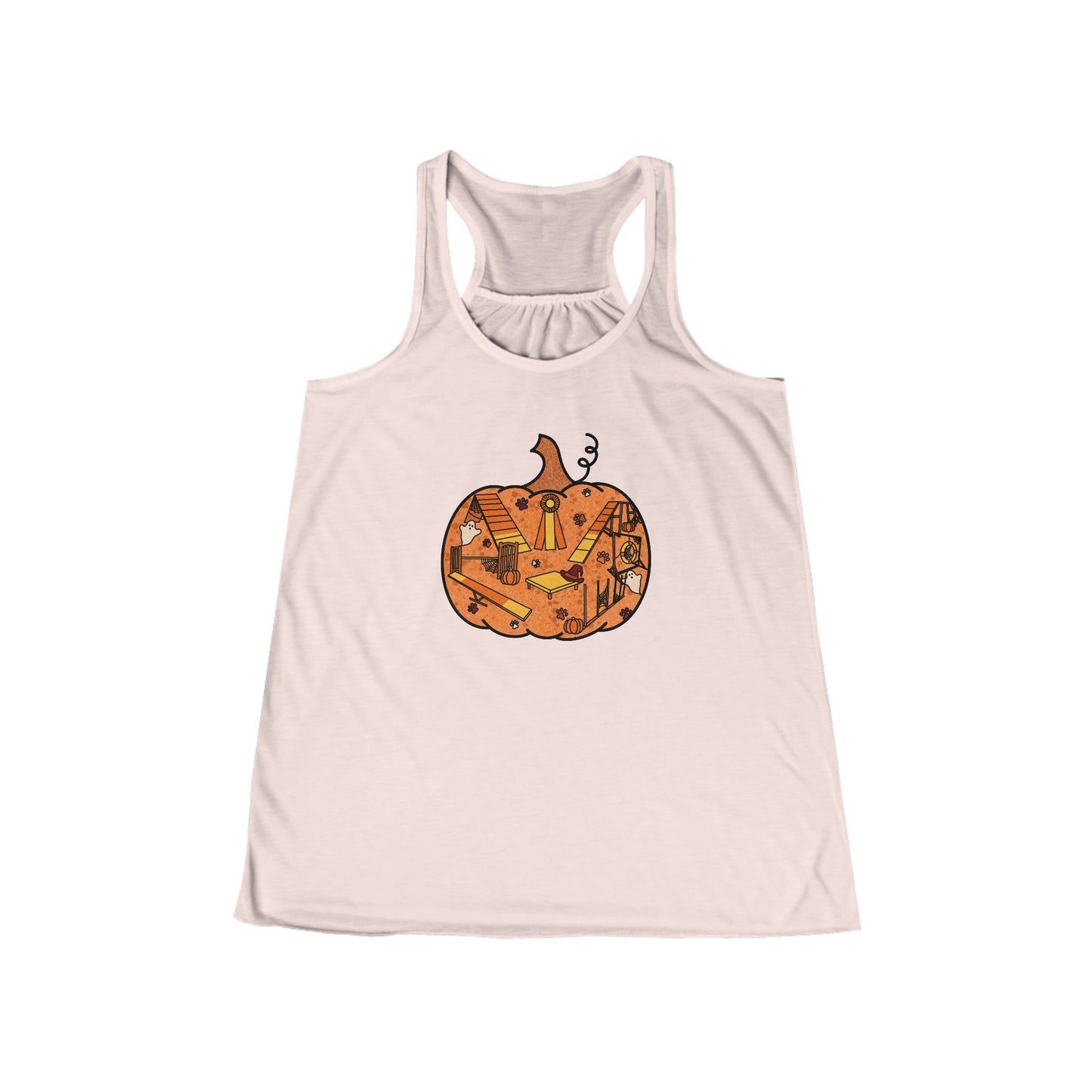 Agility Candy Corn Pumpkin Women's Flowy Racerback Tank