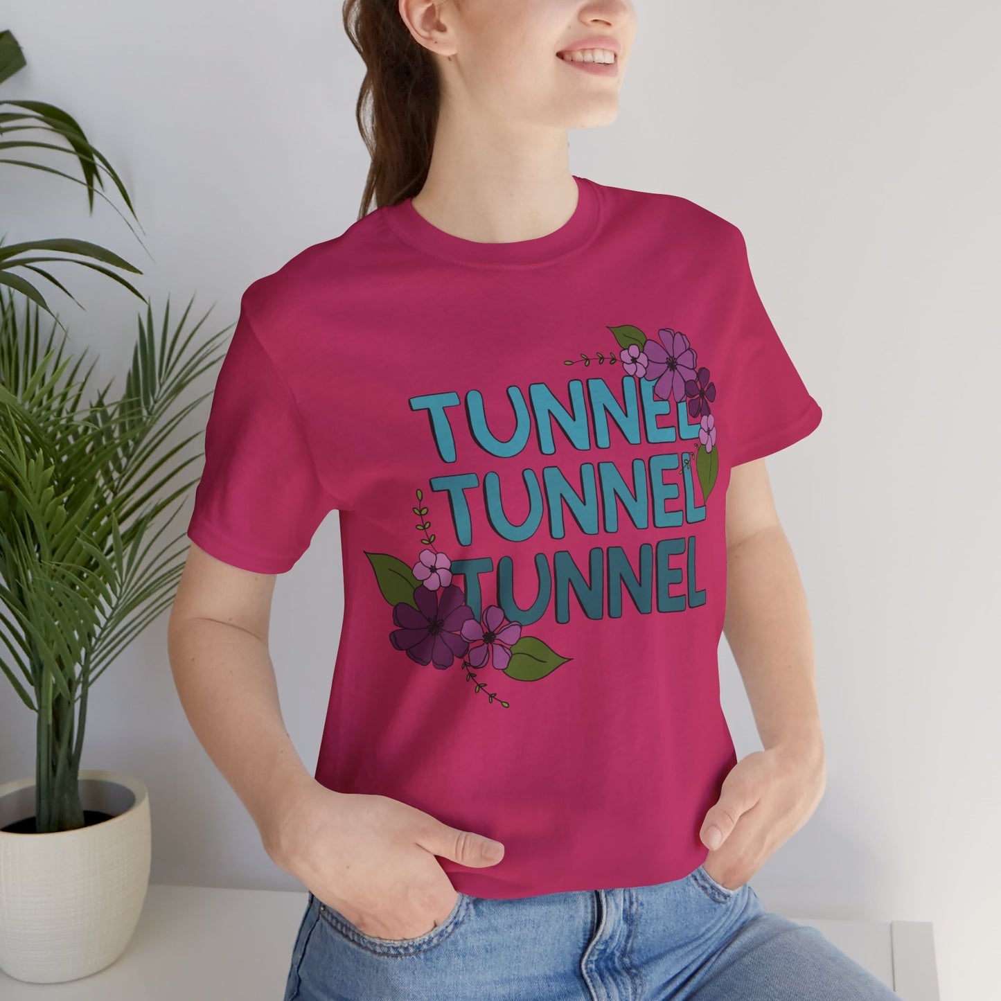 Dog Agility Tunnel Tunnel Tunnel Floral Print Bella + Canvas Short Sleeve Tee