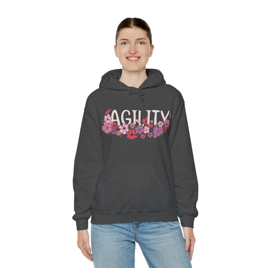 Floral Dog Agility Unisex Heavy Blend Hooded Sweatshirt