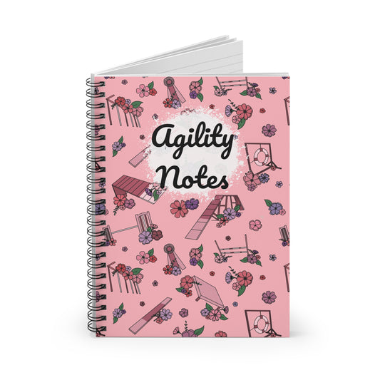 Pink Dog Agility Equipment Spiral Notebook - Ruled Line