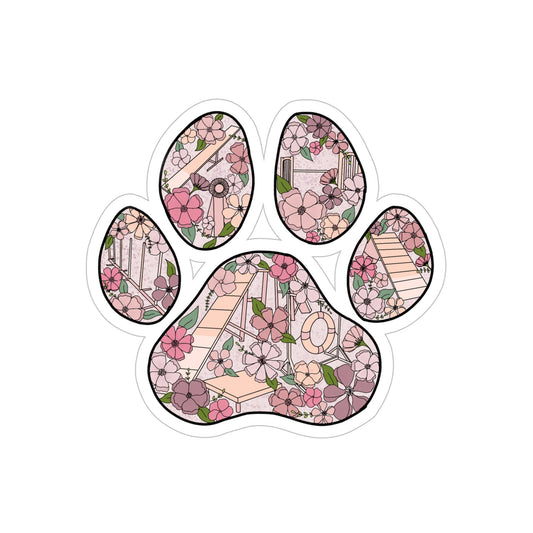 Dog Agility Paw Transparent Outdoor Stickers, Die-Cut, 1pcs