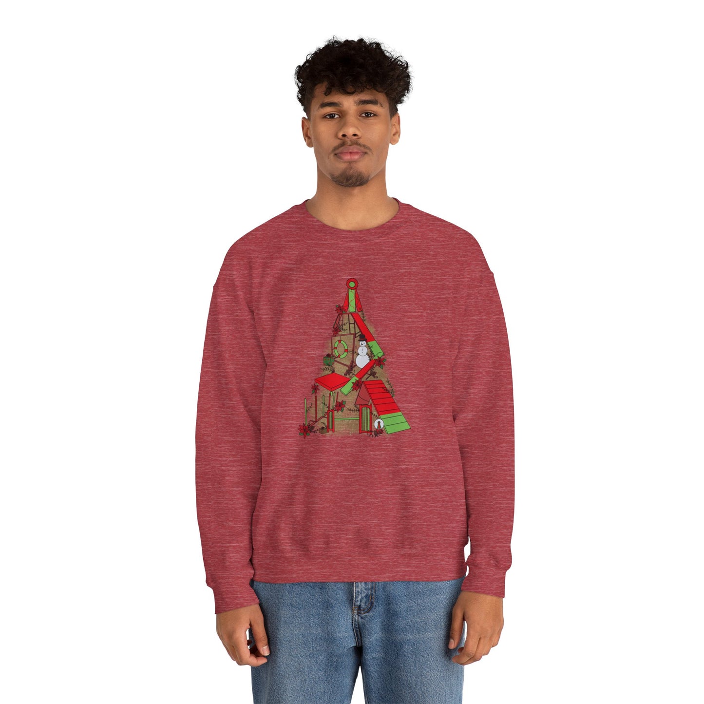 Merry and Bright Agility Tree Heavy Blend™ Crewneck Sweatshirt