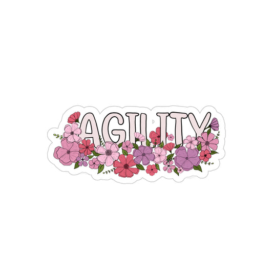 Dog Agility Floral Transparent Outdoor Stickers, Die-Cut, 1pcs