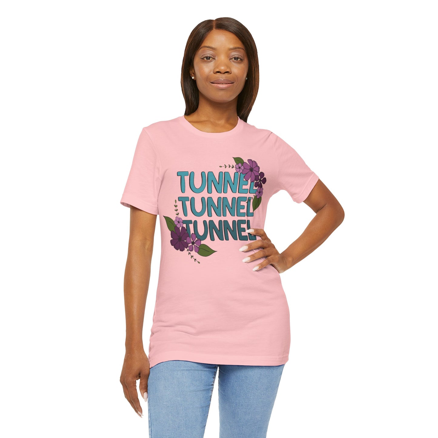 Dog Agility Tunnel Tunnel Tunnel Floral Print Bella + Canvas Short Sleeve Tee