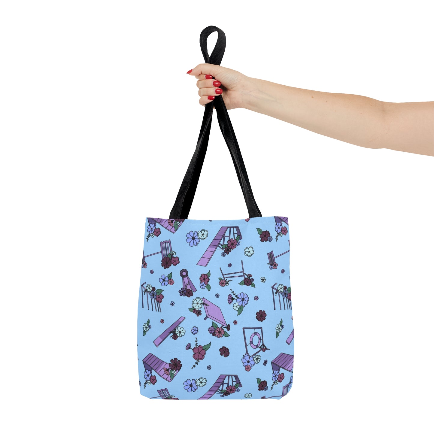 Blue Dog Agility Equipment Floral Tote Bag