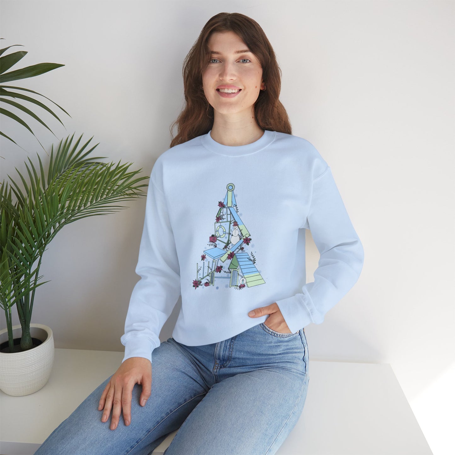 Holly Jolly Agility Tree Heavy Blend™ Crewneck Sweatshirt