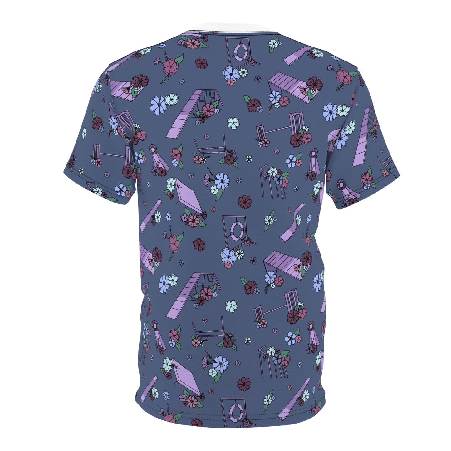 Navy Floral Agility Equipment All Over Print Tee