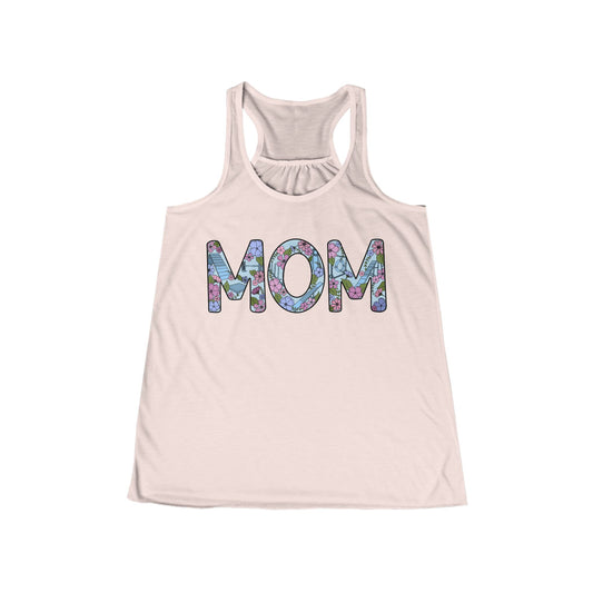 Floral Dog Agility Mom Print Women's Flowy Racerback Tank