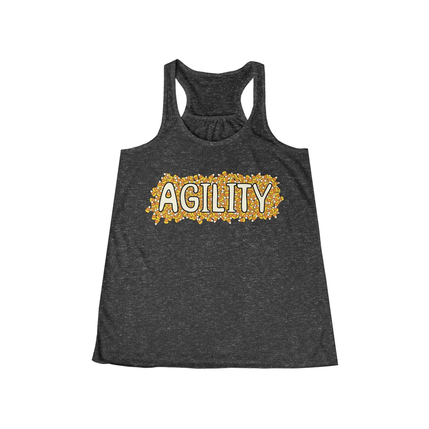 Agility Candy Corn Halloween Women's Flowy Racerback Tank