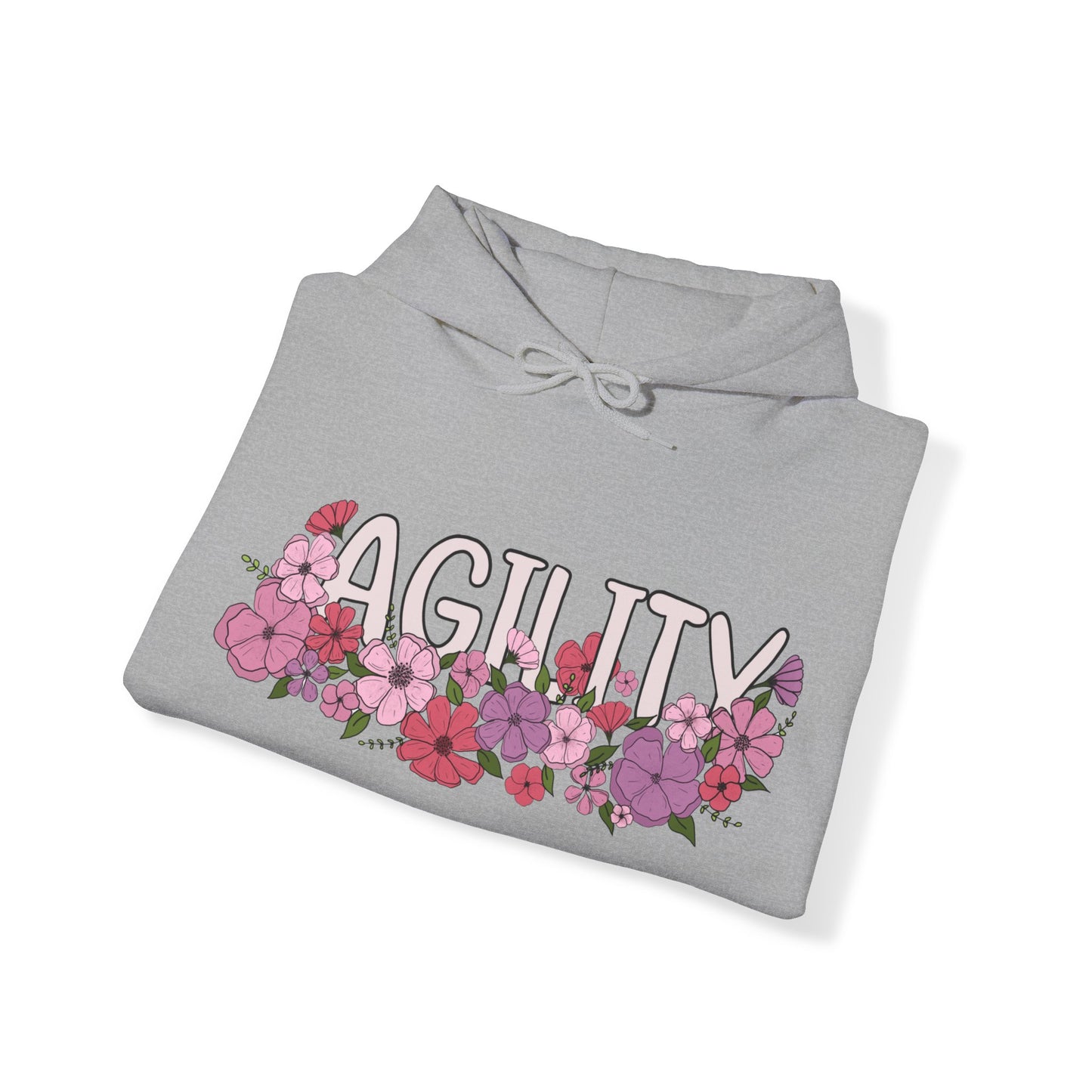 Floral Dog Agility Unisex Heavy Blend Hooded Sweatshirt