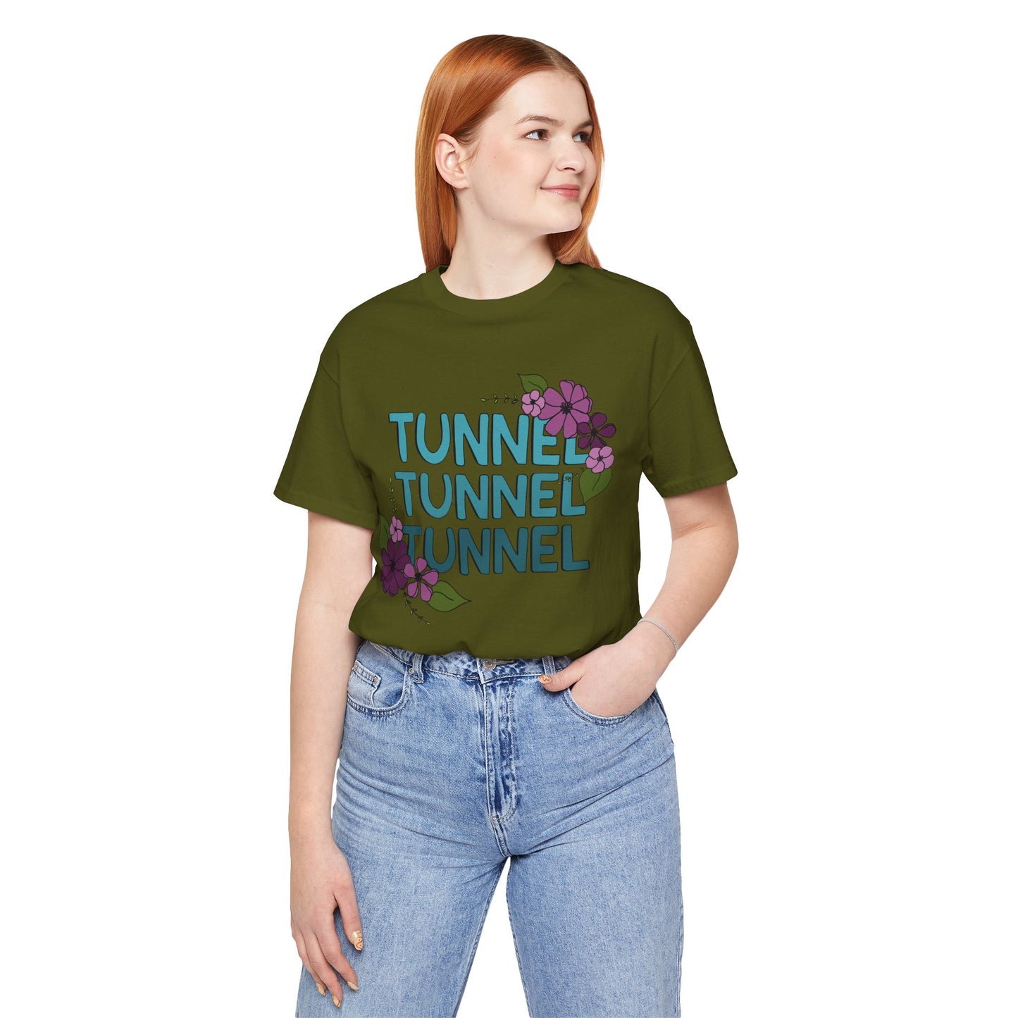 Dog Agility Tunnel Tunnel Tunnel Floral Print Bella + Canvas Short Sleeve Tee