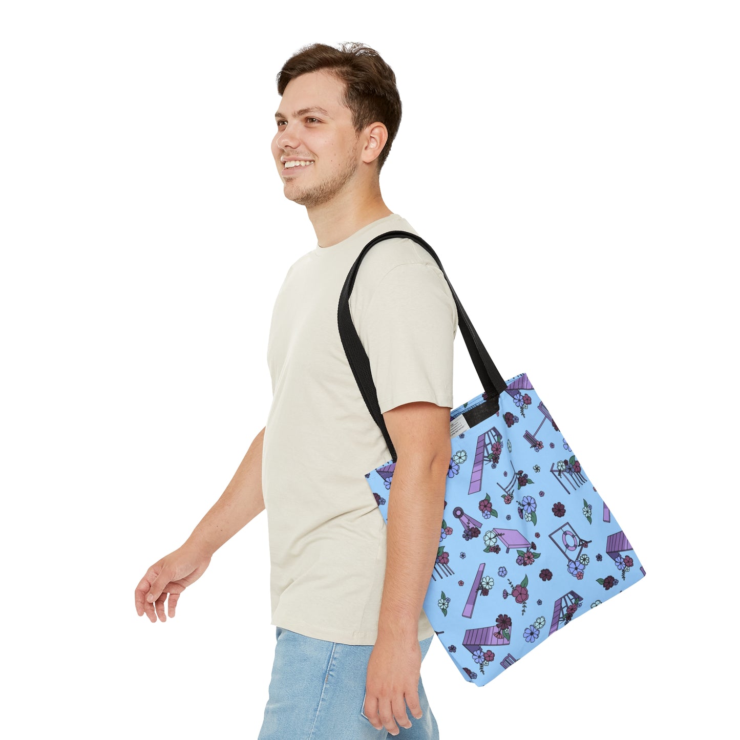 Blue Dog Agility Equipment Floral Tote Bag