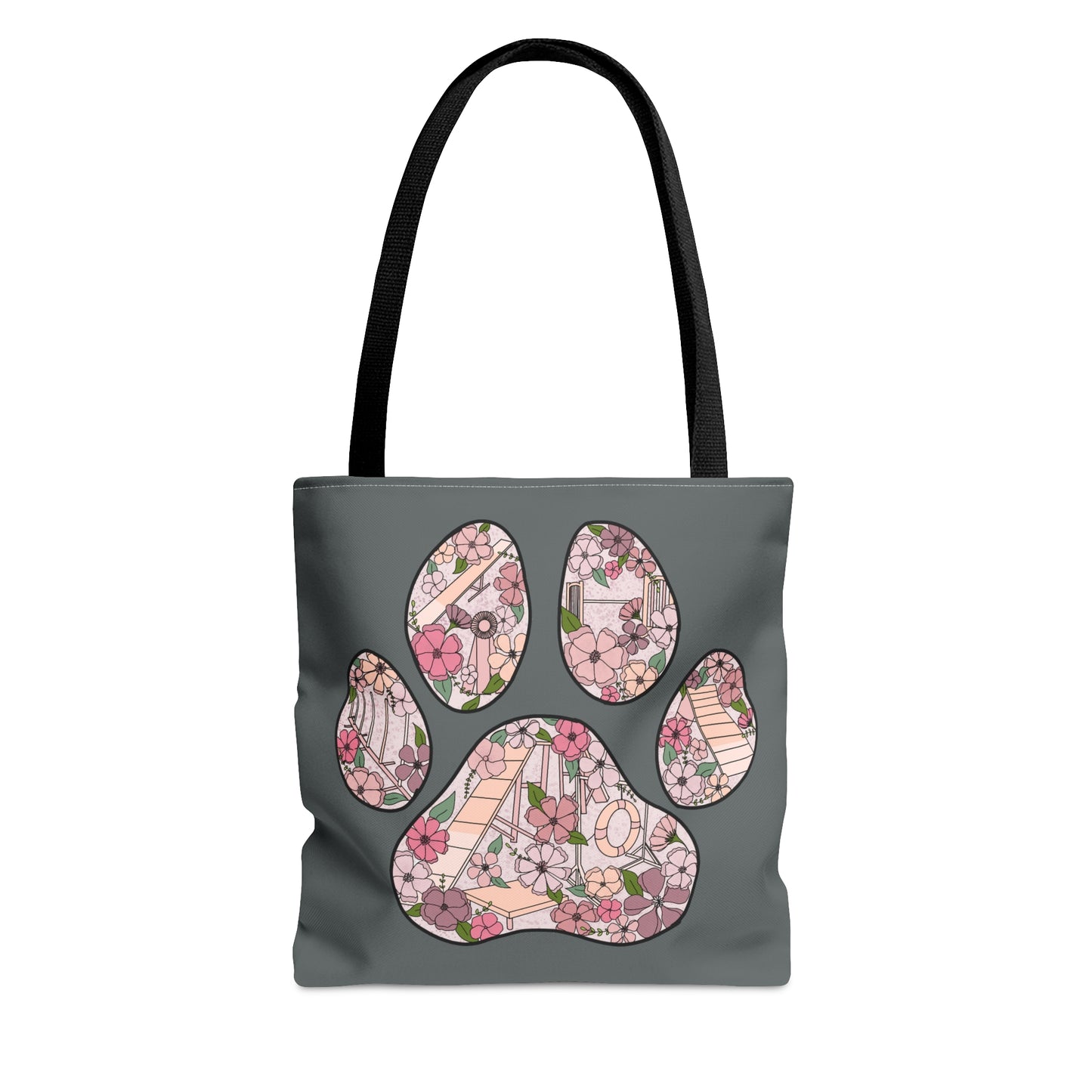 Dog Floral Agility Paw Tote Bag