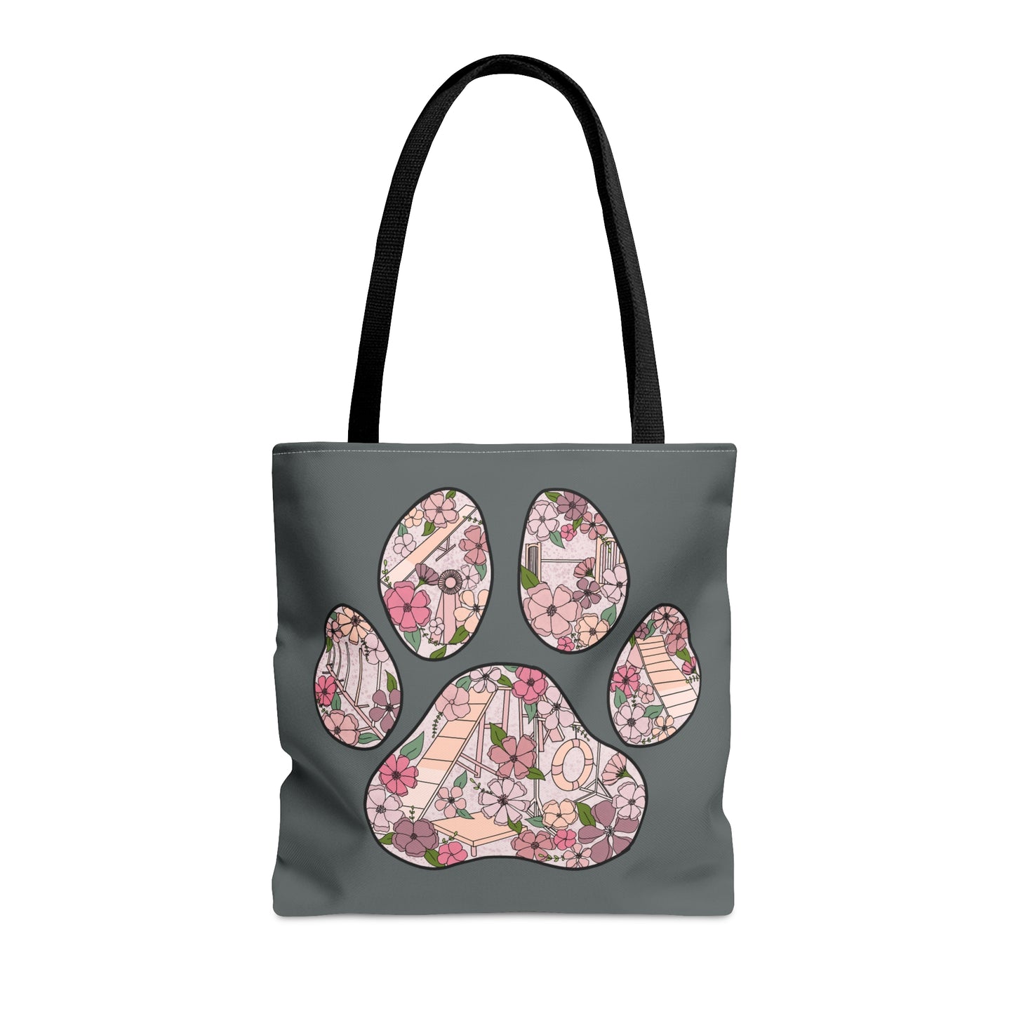 Dog Floral Agility Paw Tote Bag