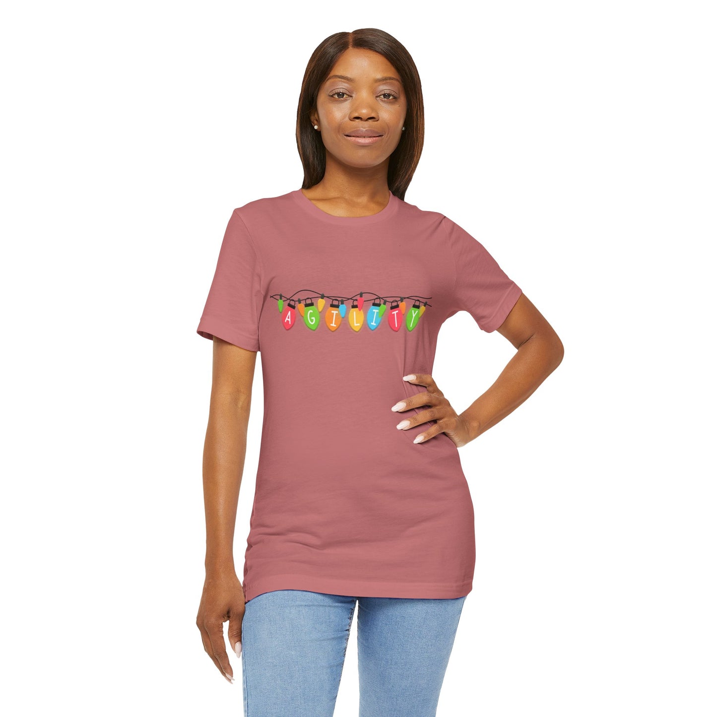 Agility Holiday Lights Bella + Canvas Short Sleeve Tee