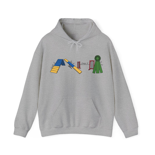 Agility Day - Walk it, Tip it, Jump it, Q it! -  Unisex Heavy Blend Hooded Sweatshirt