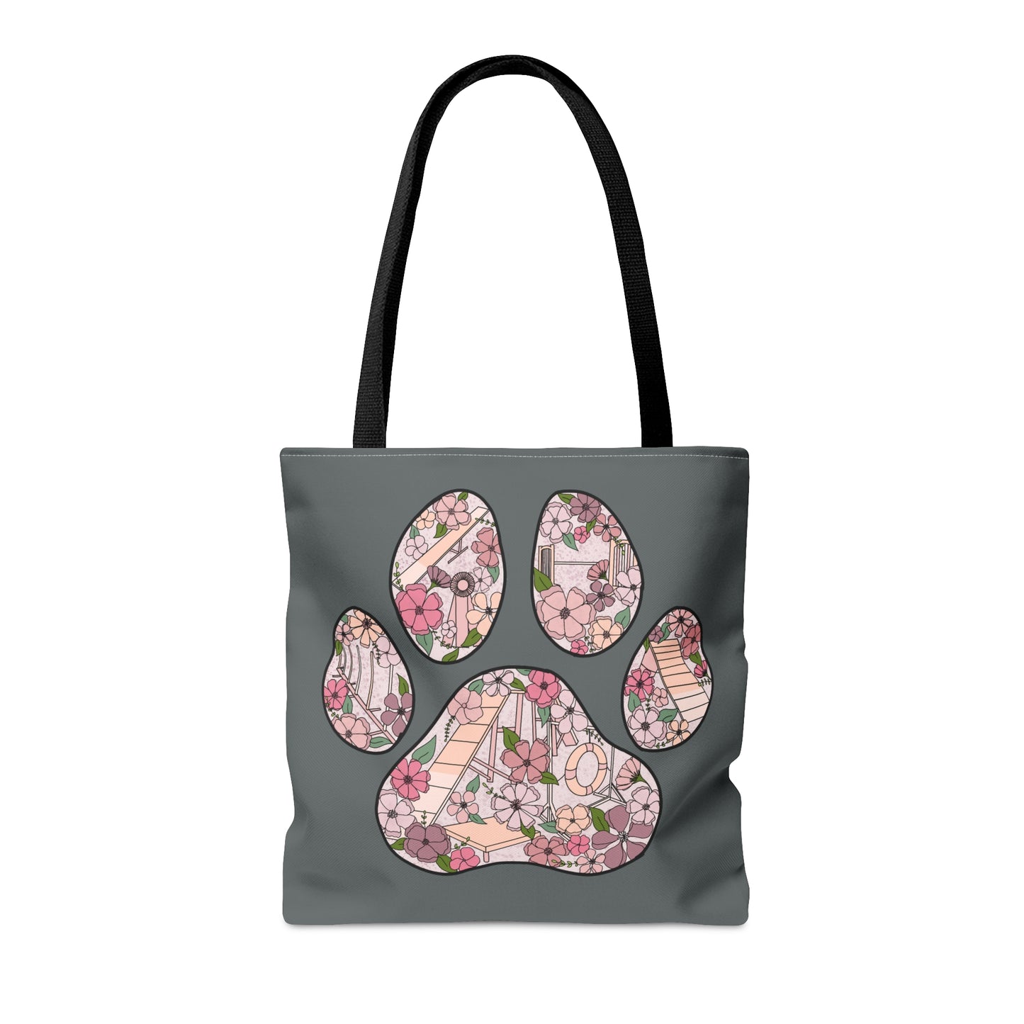 Dog Floral Agility Paw Tote Bag