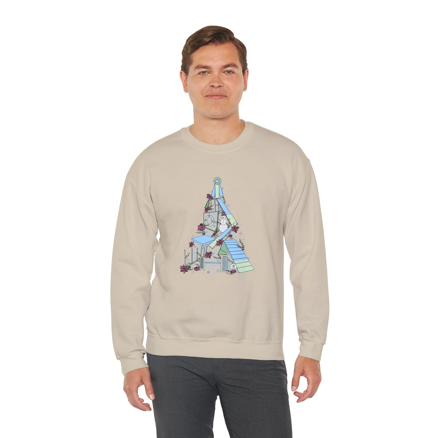 Holly Jolly Agility Tree Heavy Blend™ Crewneck Sweatshirt