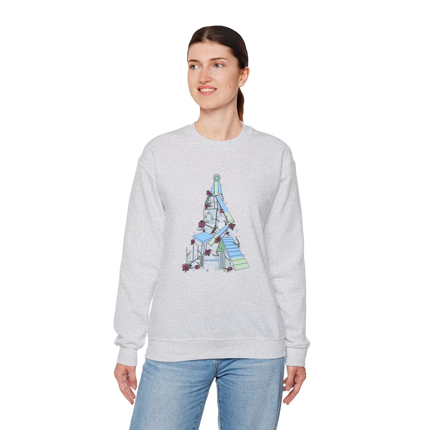 Holly Jolly Agility Tree Heavy Blend™ Crewneck Sweatshirt