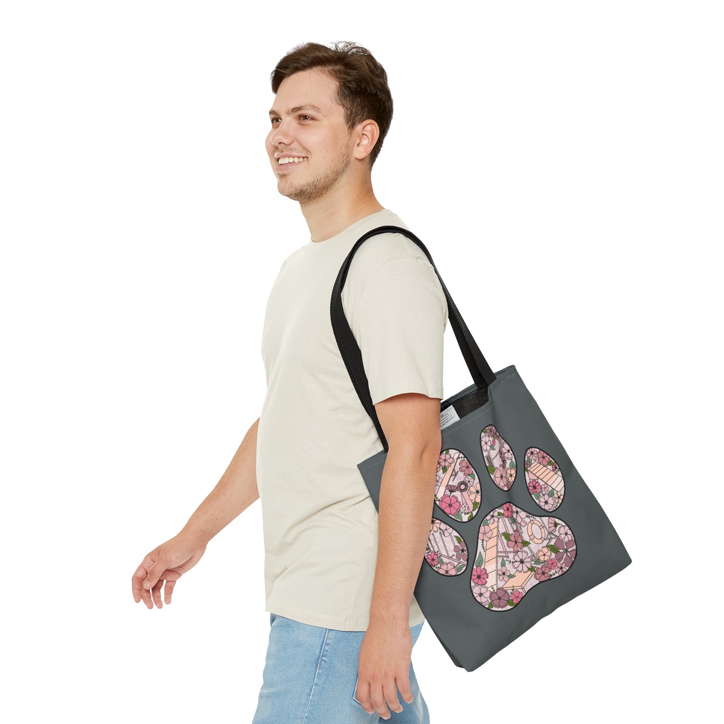 Dog Floral Agility Paw Tote Bag