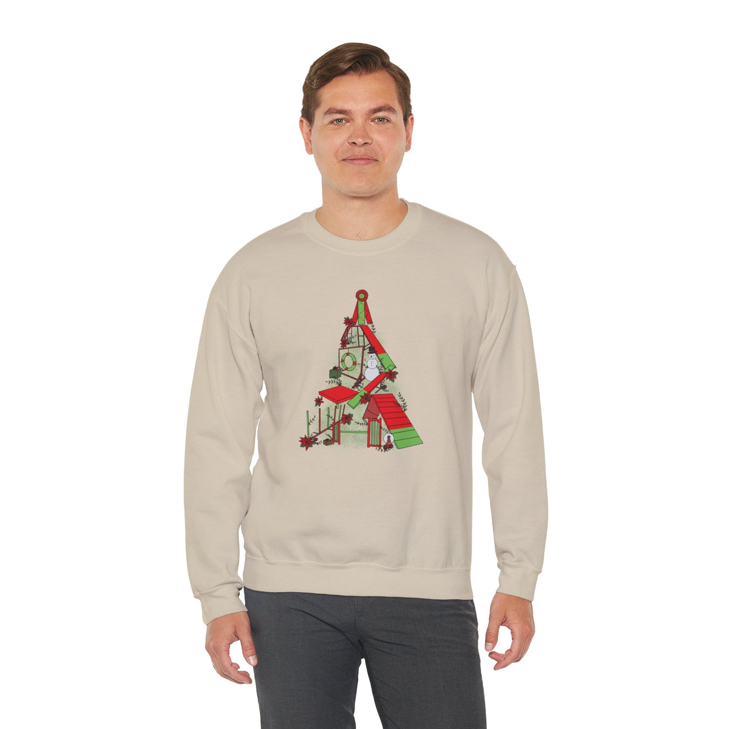 Merry and Bright Agility Tree Heavy Blend™ Crewneck Sweatshirt