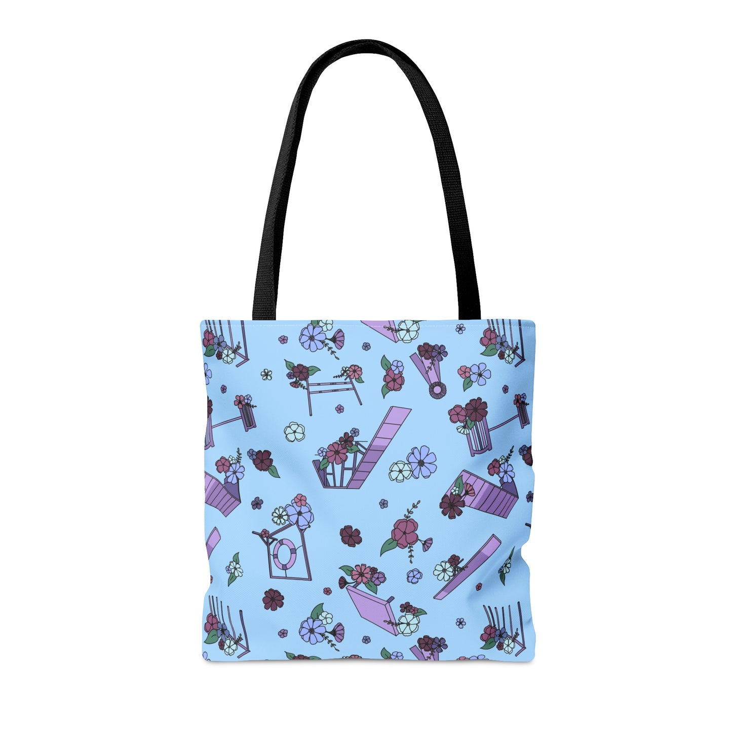 Blue Dog Agility Equipment Floral Tote Bag