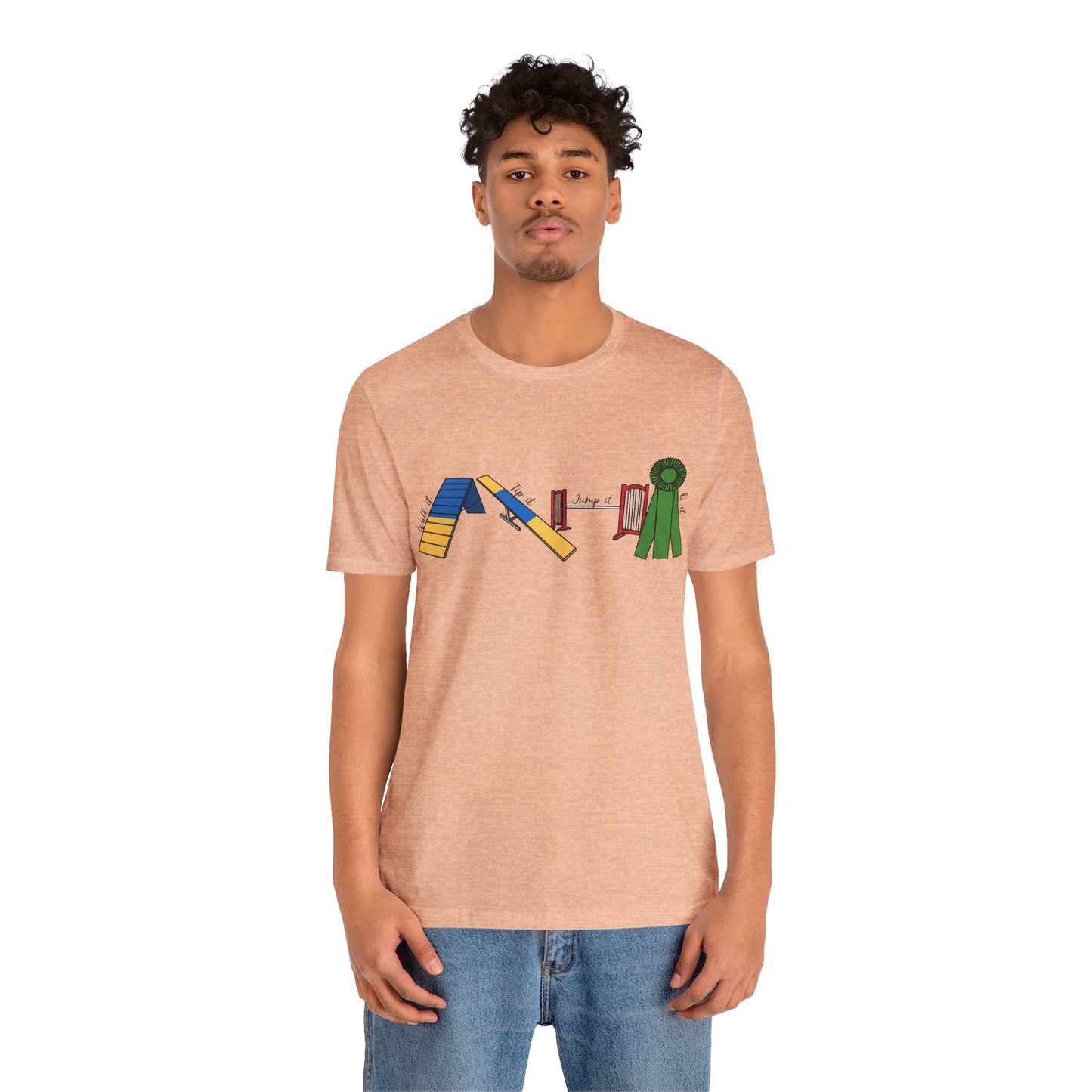 Dog Agility Day - Walk it, Tip it, Jump it, Q it - Print Bella + Canvas Short Sleeve Tee