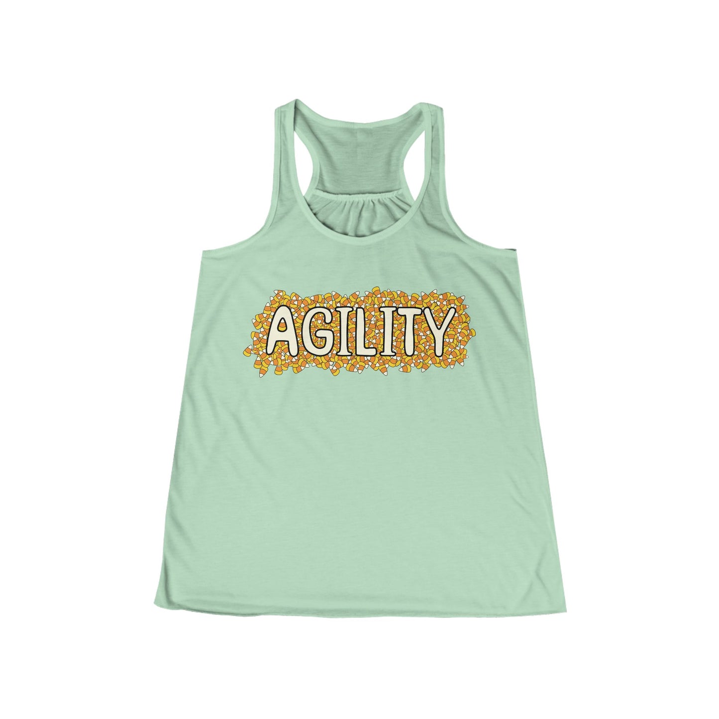Agility Candy Corn Halloween Women's Flowy Racerback Tank