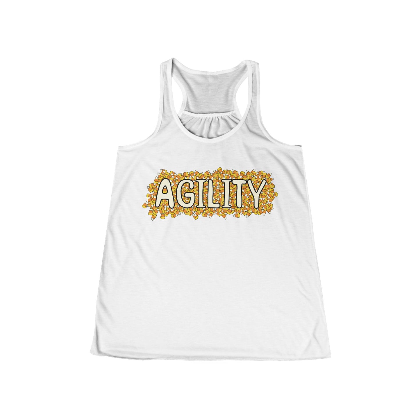 Agility Candy Corn Halloween Women's Flowy Racerback Tank