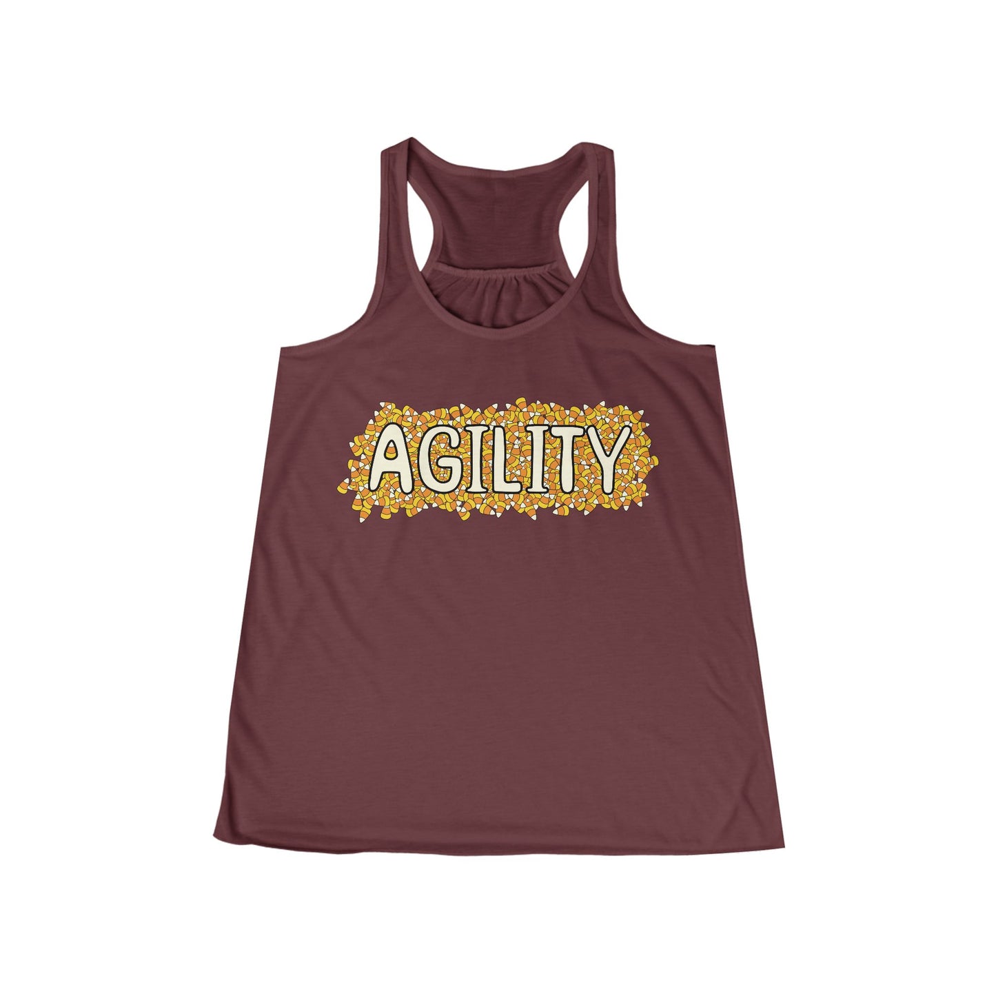 Agility Candy Corn Halloween Women's Flowy Racerback Tank