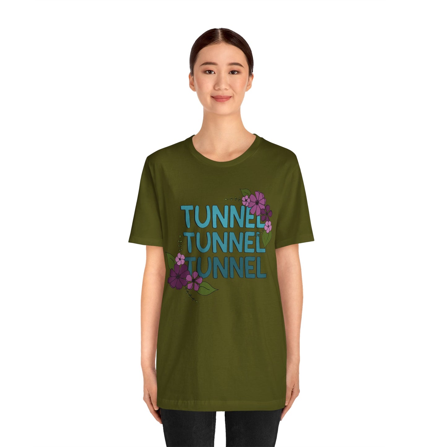 Dog Agility Tunnel Tunnel Tunnel Floral Print Bella + Canvas Short Sleeve Tee