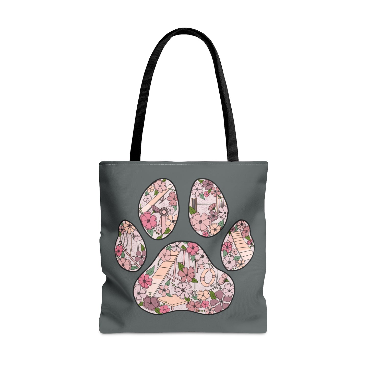 Dog Floral Agility Paw Tote Bag