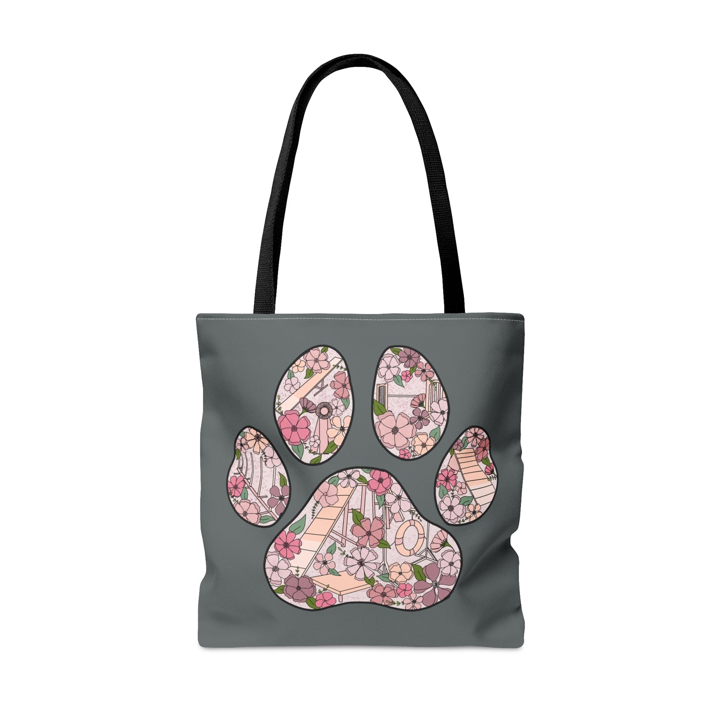 Dog Floral Agility Paw Tote Bag