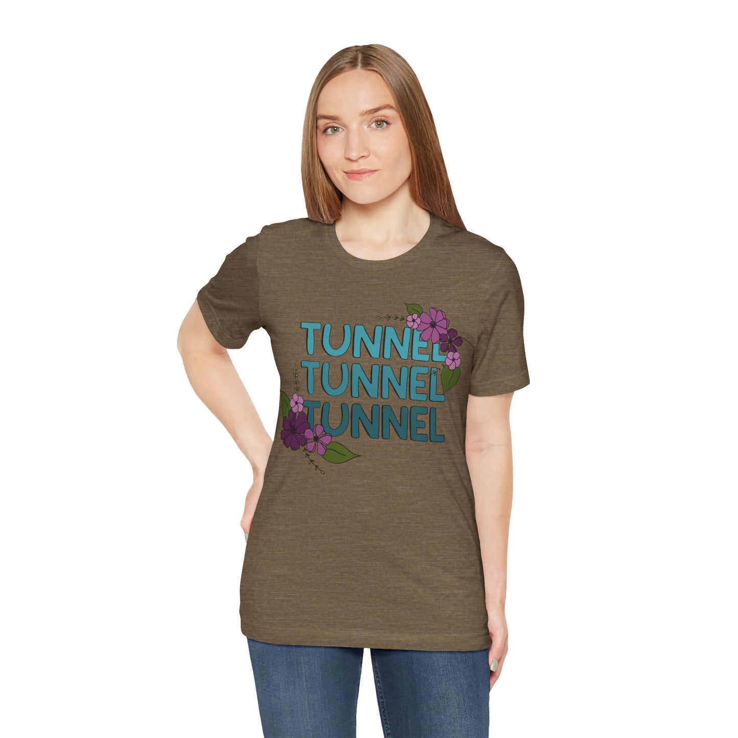 Dog Agility Tunnel Tunnel Tunnel Floral Print Bella + Canvas Short Sleeve Tee