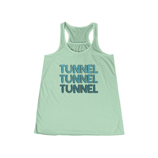 Dog Agility Tunnel Tunnel Tunnel No Floral Print Women's Flowy Racerback Tank