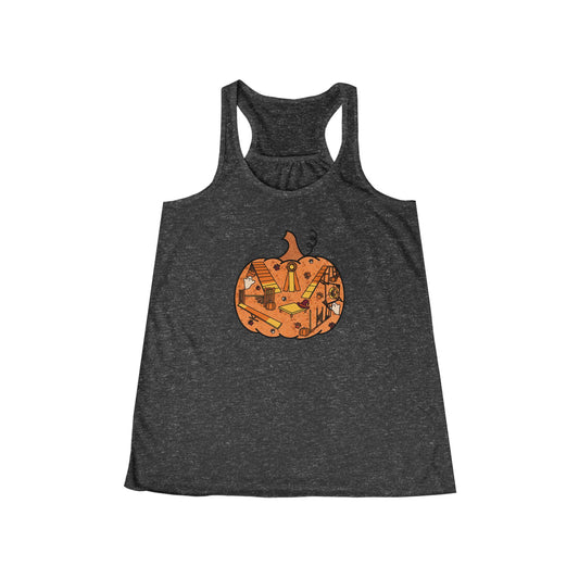 Agility Candy Corn Pumpkin Women's Flowy Racerback Tank