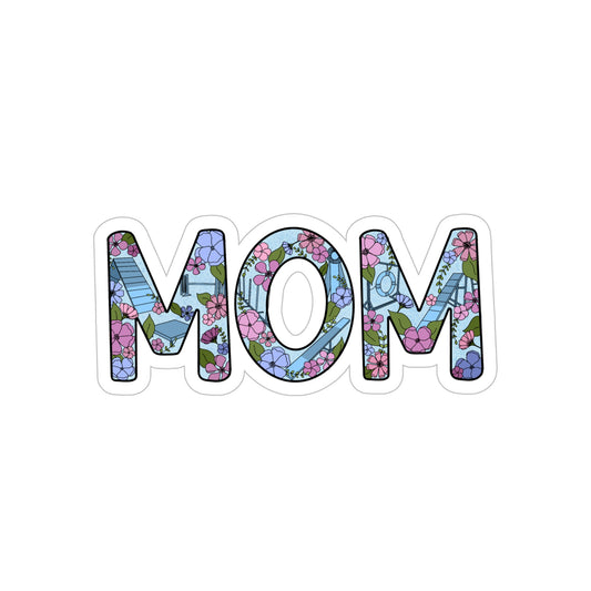 Dog Agility Floral Mom Transparent Outdoor Stickers, Die-Cut, 1pcs