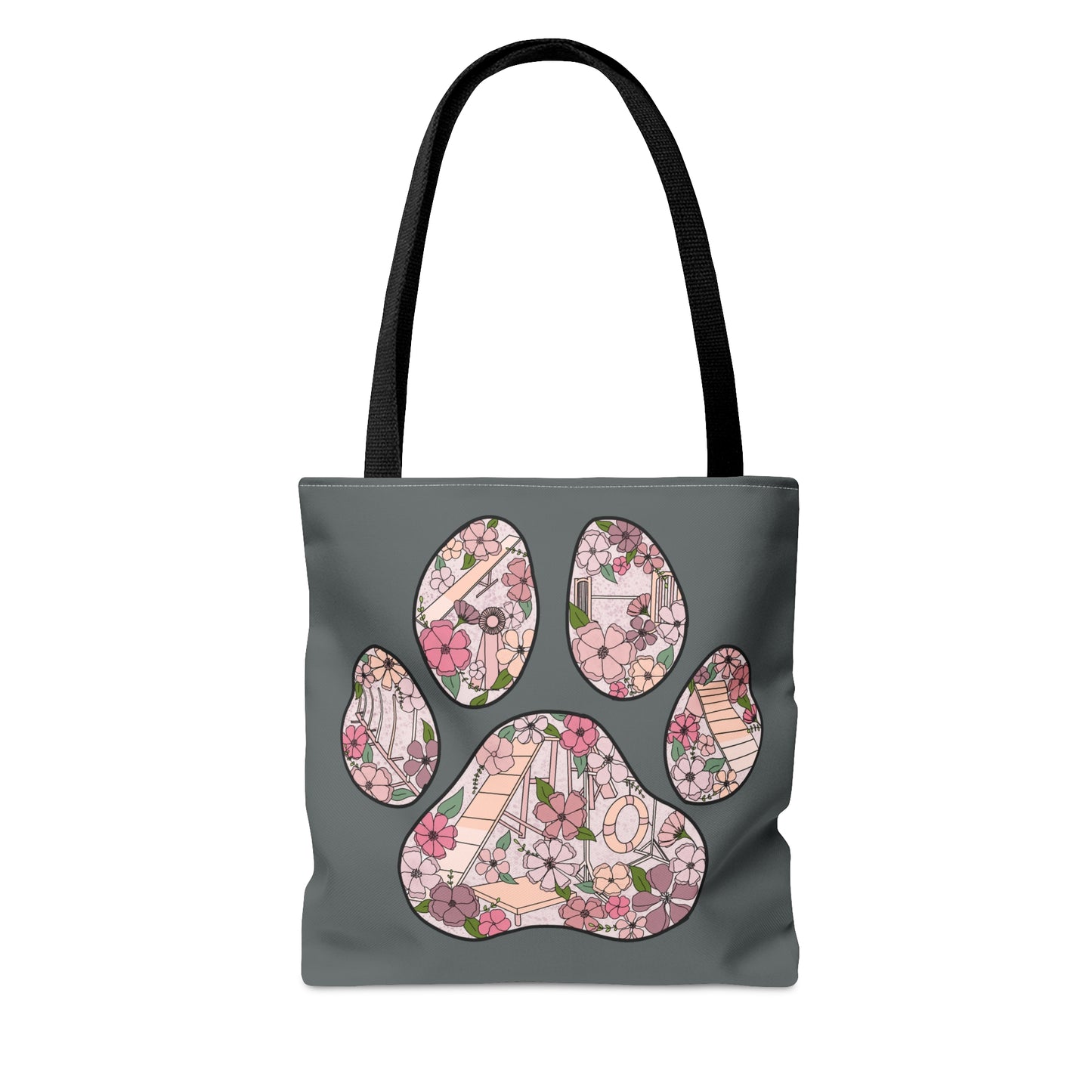 Dog Floral Agility Paw Tote Bag