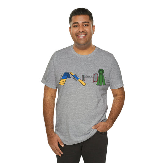 Dog Agility Day - Walk it, Tip it, Jump it, Q it - Print Bella + Canvas Short Sleeve Tee