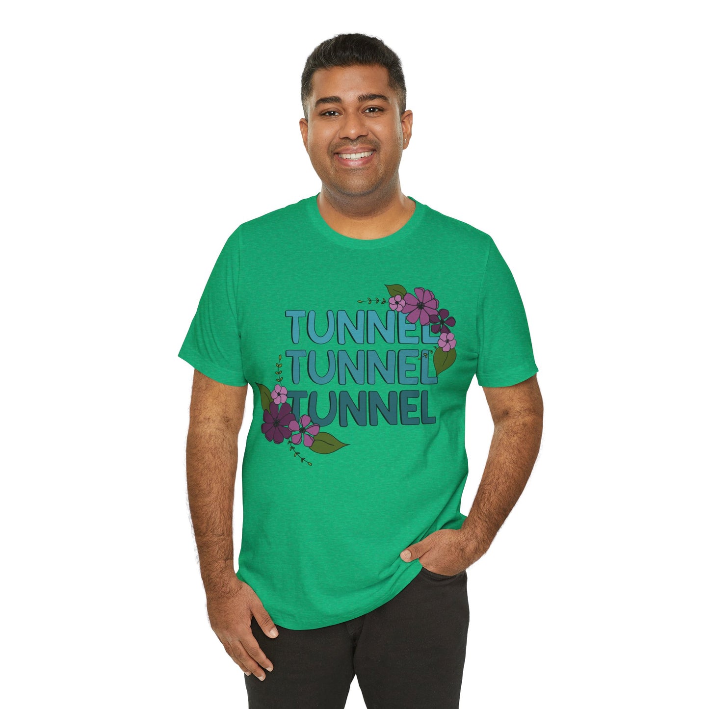 Dog Agility Tunnel Tunnel Tunnel Floral Print Bella + Canvas Short Sleeve Tee