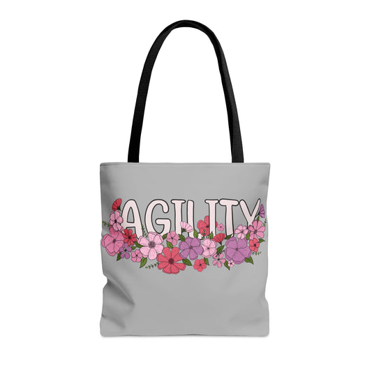 Dog Floral Agility Tote Bag