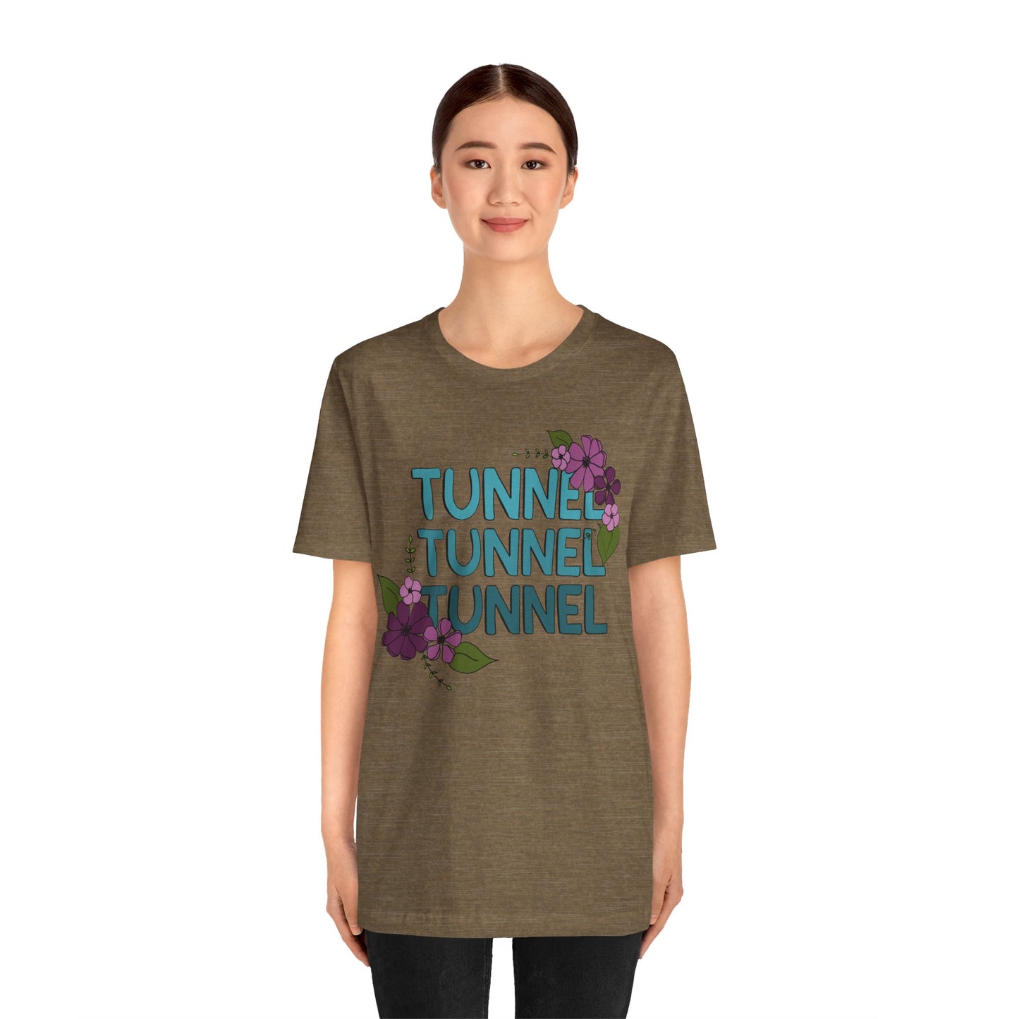 Dog Agility Tunnel Tunnel Tunnel Floral Print Bella + Canvas Short Sleeve Tee