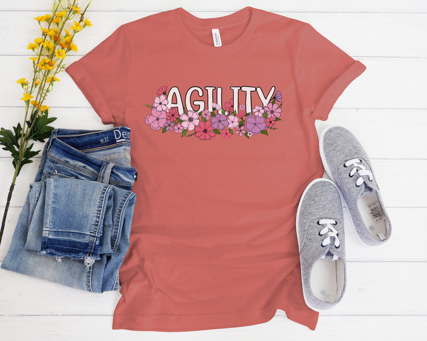 Floral Agility Bella + Canvas Unisex Jersey T-Shirt