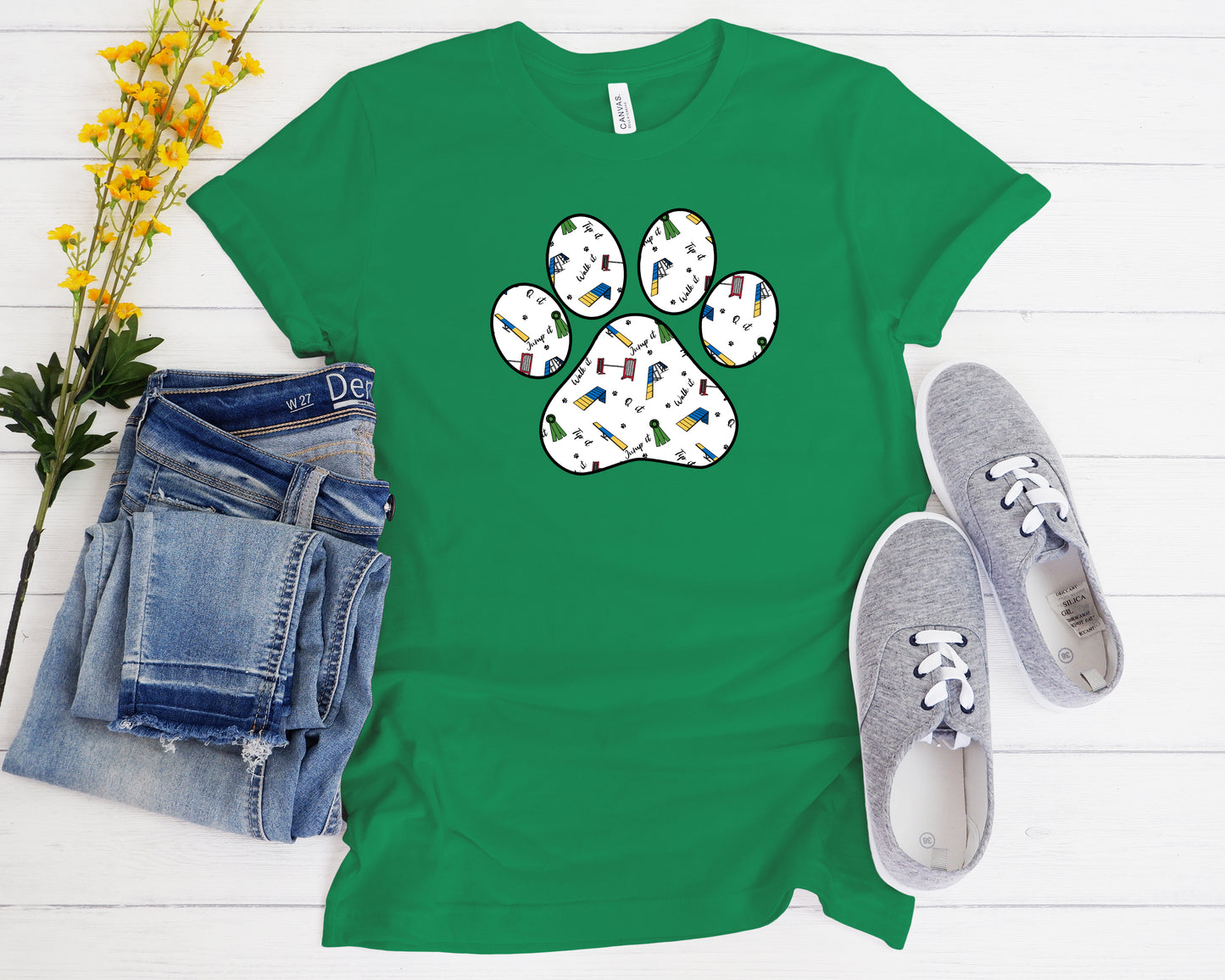 Agility Day Paw Print Bella + Canvas Unisex Jersey T-Shirt