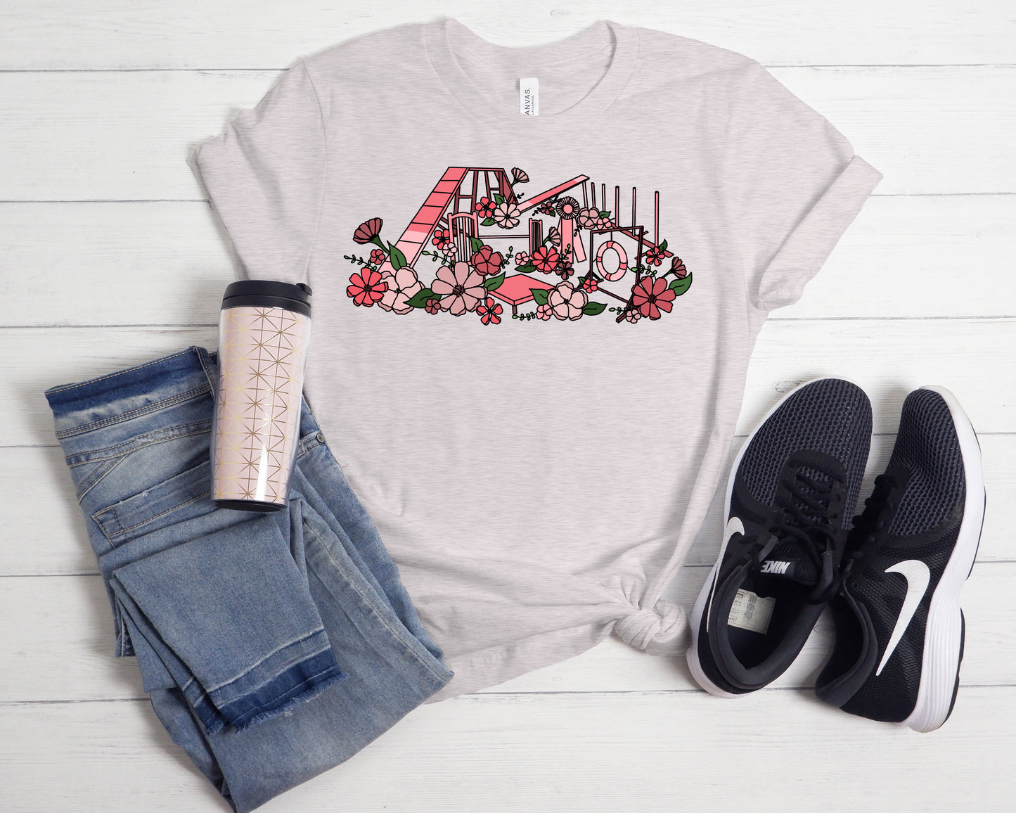 Floral Agility Equipment Bella + Canvas Unisex Jersey T-Shirt