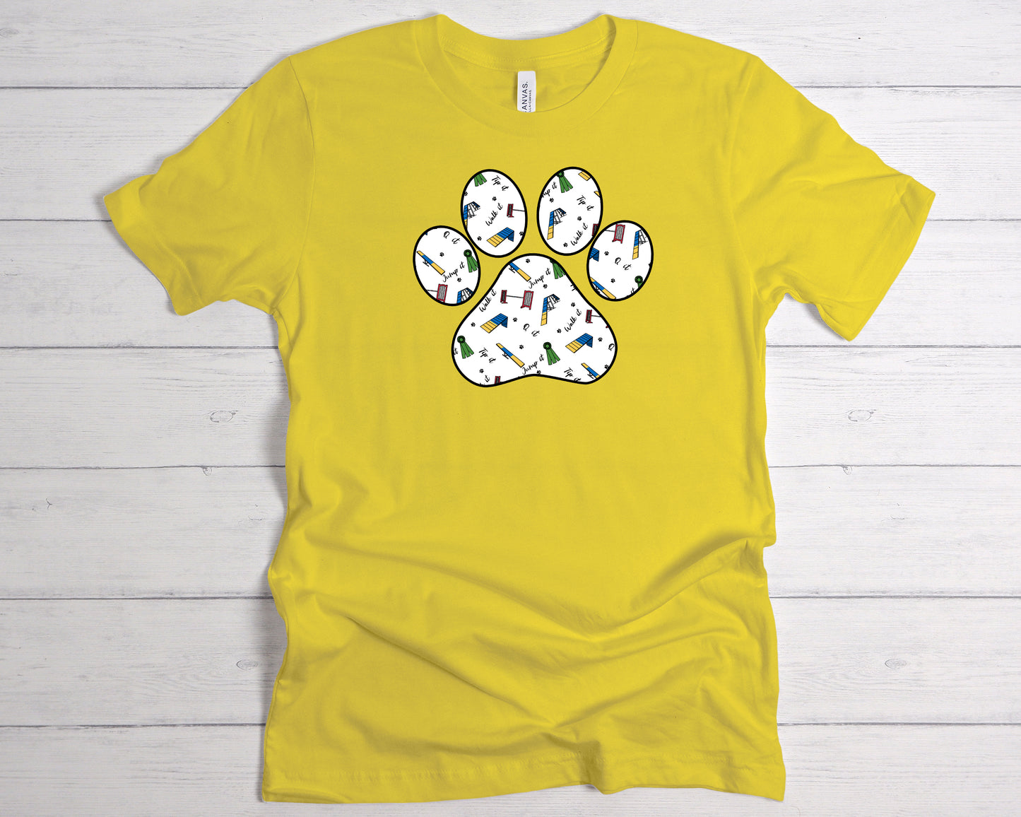 Agility Day Paw Print Bella + Canvas Unisex Jersey T-Shirt